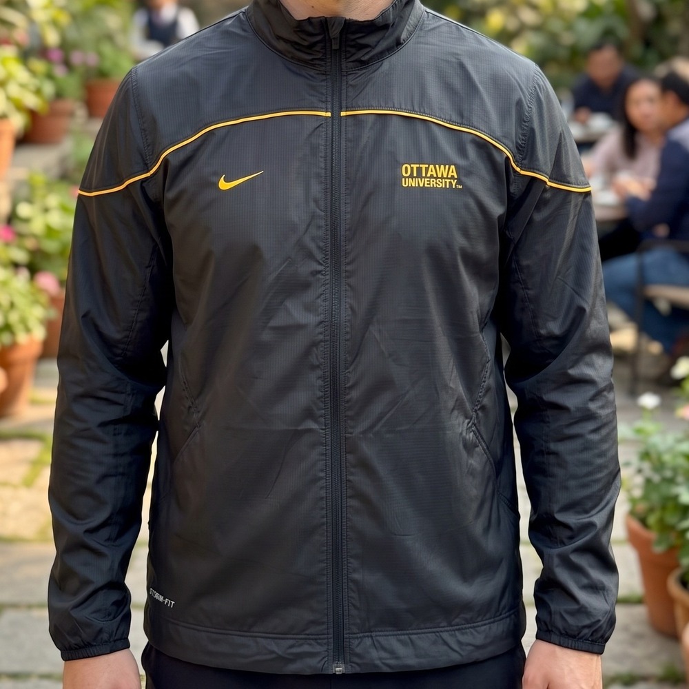 Nike Storm-FIT Ottawa University Braves Full Zip Windbreaker Jacket Grey Yellow